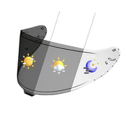 PSLER front view of visor showing fit and sleek finish benefits clear visibility