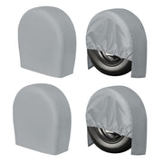 PureFit front view of gray tire covers showing full set and neat fit