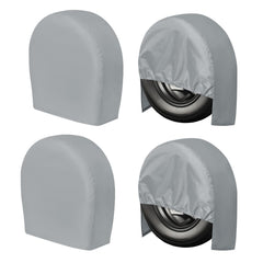 PureFit front view of gray tire covers showing full set and neat fit