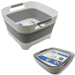 PureHanxy folded basin front view showing compact storage benefit