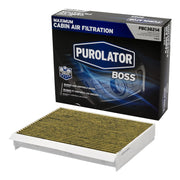 Purolator cabin filter front packaging showing brand and model, promoting easy recognition
