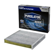 Purolator filter front packaging showing model and benefits