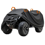 Puroma front view of full ATV cover protecting vehicle and blocking weather