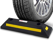 Pyle front view of parking stopper showing low profile and visibility benefit