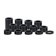 Qagea front view of spacer kit showing all 13 pieces for versatile fit