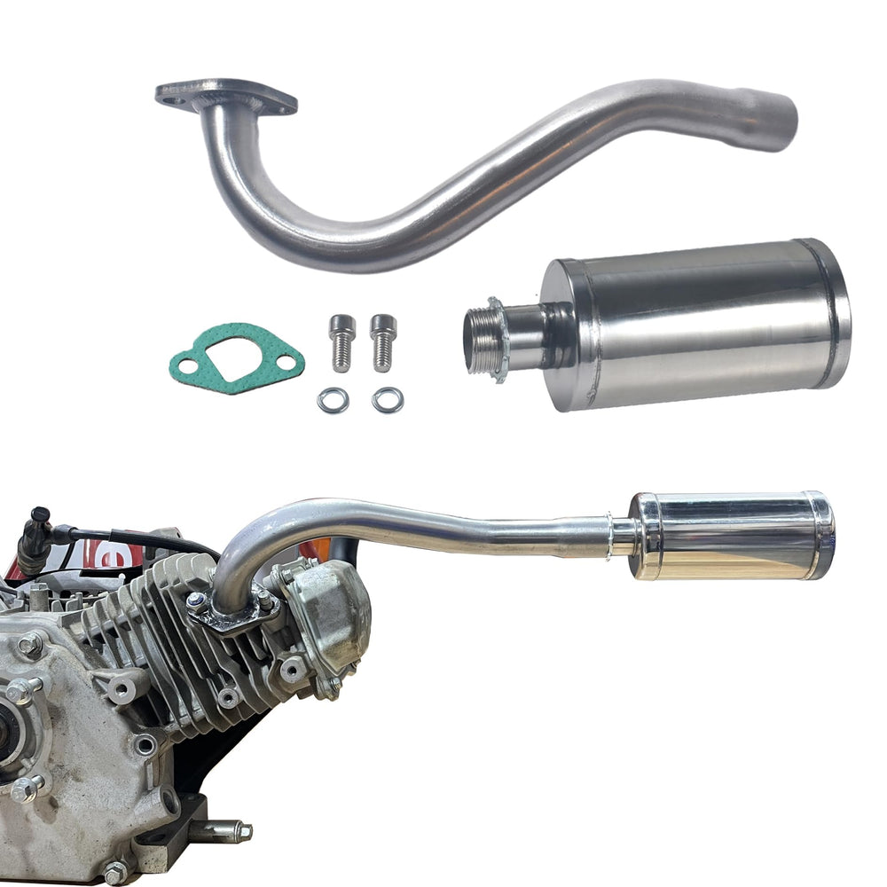 QASKEHKT front view of exhaust with muffler showing clean design and fit benefit