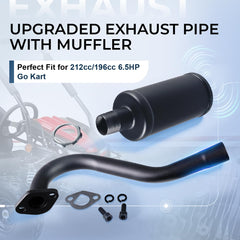 QASKEHKT muffler close-up highlighting welds and durable construction