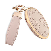 QBUC front view showing button layout and protective fit benefit