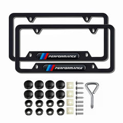 QOMAGO front-installed license plate frame showing clean finished look and protection