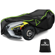 Q QUNSUNUS front view on Polaris Slingshot showing full coverage and fit