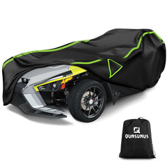 Q QUNSUNUS front view on Polaris Slingshot showing full coverage and fit