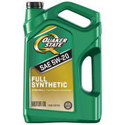 Quaker State front label on 5-quart bottle showing brand and grade benefits