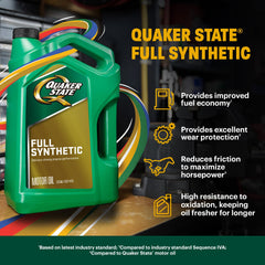 Quaker State oil being poured into engine for reliable lubrication during service