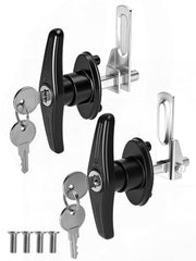Quality Life front view of L and R T-handle locks showing kit completeness and fit