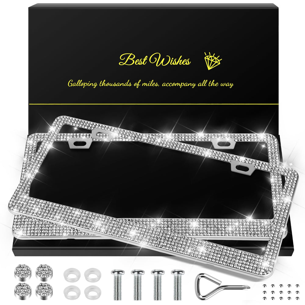 QUANQIUFEI front view silver frame showing full sparkle and polished finish for style