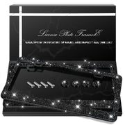 QUANQIUFEI front view of bling license plate frame showing polished finish and sparkle