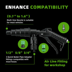 QUFYSK nozzle close-up highlighting robust tip for powerful flushing action