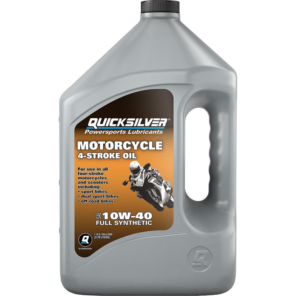 Quicksilver front view of gallon bottle showing clean branding and easy pour