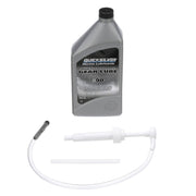 Quicksilver SAE 90 gear lube bottle front view showing label and size benefit