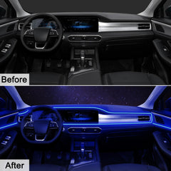 QVEVDACAR remote and button controls showing easy color and mode changes