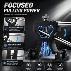 QwikFix bridge puller demonstrating angle adjustment for accurate alignment