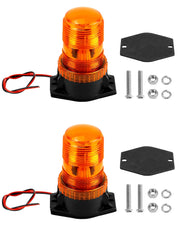 QWORK amber strobe front view showing clear dome and bright visibility