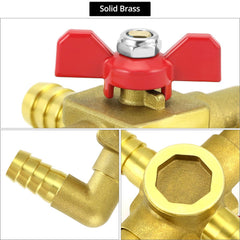 QWORK 16mm hose barb connection demonstrating tight fit and clamp-ready design