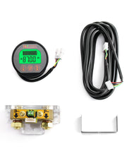 QWORK front panel display showing volts amps and Ah for quick monitoring