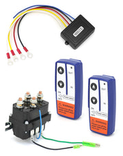 QWORK front view of winch relay kit showing compact steel housing and benefit of durability