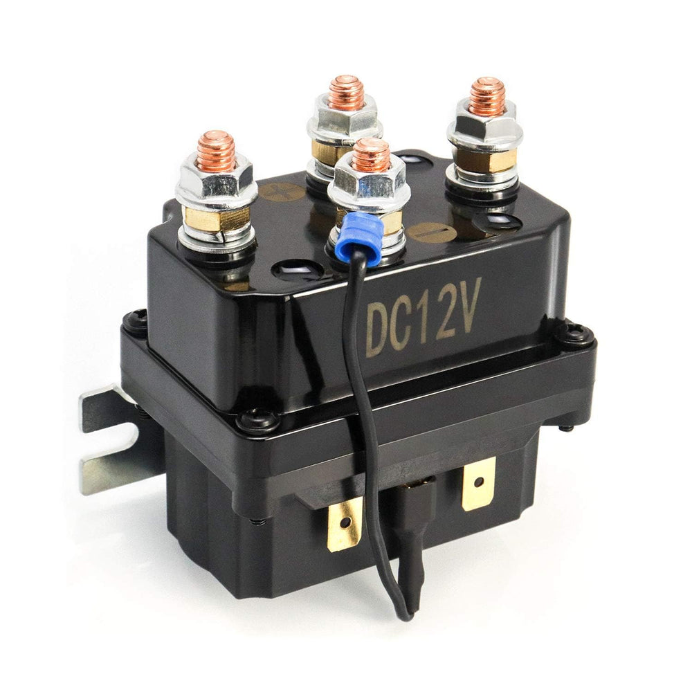 QWORK front view of solenoid relay showing compact housing and easy fit