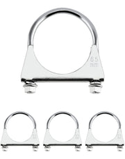 QWORK front view of 4-pack U-bolt clamps showing complete set and benefits