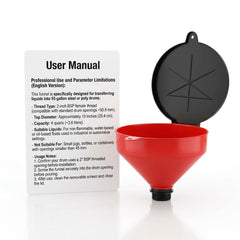 QWORK top view showing 10-inch wide mouth for splash-free, quick pouring into drums