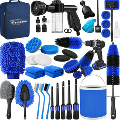Qydipclin kit front view showing organized 42-piece contents for complete detailing