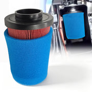 QYMOTO air filter front view showing shape and fit benefits