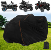 QYMOTO front view of cover protecting a four-wheeler, shows full coverage benefit