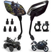 QYMOTO front view dual mirrors showing clear rear benefit