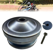 QYMOTO KT196 front view showing pulley profile and durable finish for reliable replacement