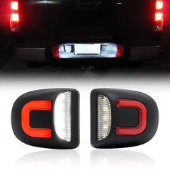 R&F Auto front view of replacement license plate lights showing fit and finish benefits
