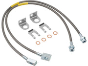 Racewill front brake line kit packaging showing complete components and fitment benefit