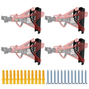 Racewill front view of four wall mount brackets showing organized storage benefit