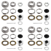 Racewill front packaging of four complete trailer hub bearing kits showing full contents and convenience