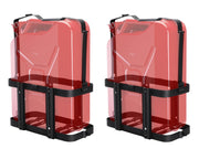 Racewill front view brackets showing secure dual-can support and durability