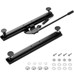 Racewill front view of seat slider kit showing complete rails and hardware, easy mounting benefit