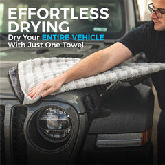 The Rag Company Gauntlet folded to highlight plush thickness and absorbency benefit