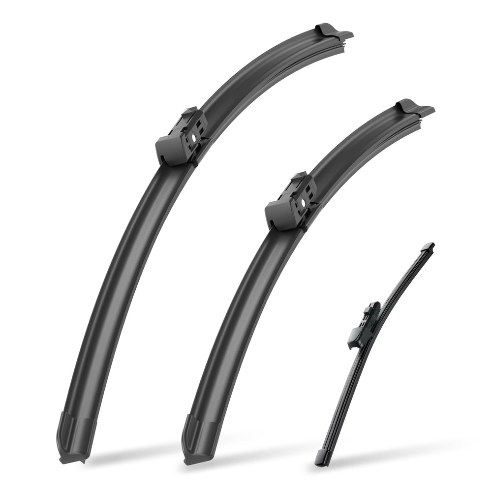 RaidBee front packaging for Tiguan wiper blades showing model fit and benefits