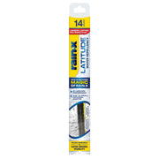 Rain-X front packaging showing 14" blade and benefits for improved visibility
