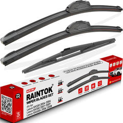 Raintok 3-pack front packaging showing all three blades and benefits