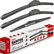 Raintok front packaging showing full 3-piece wiper kit and fitment benefits