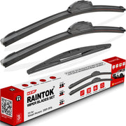Raintok front packaging showing three-blade kit and fitment information for convenience