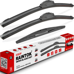 Raintok front packaging showing three-blade kit and fitment information for convenience